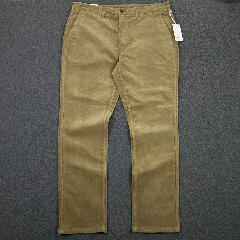 Katin Corey Corduroy Pant Mens 38x32 Slim Straight Chino Beige Brown